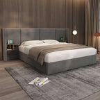 Grey Velvet Ottoman King Bed | USB Charging & Bedside Tables | 5ft | Premium Home Decor | OFIA HOME