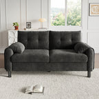 Grey Chenille 2 Seater Sofa with Side Storage Pockets | Compact | Premium Home Decor | OFIA HOME