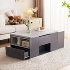 Grey Lift-Up Coffee Table with 2 Drawers – Hidden Storage, 100cm | Premium Home Decor | OFIA HOME