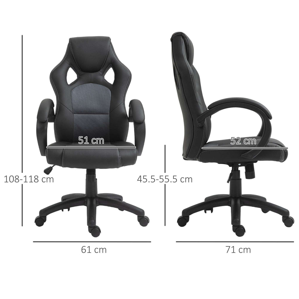 Faux Leather Swivel Office Chair | Armrests & Castors | Premium Home Decor | OFIA HOME