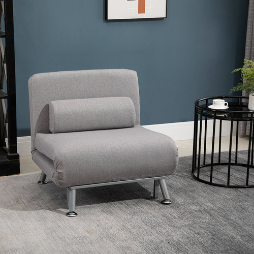 Adjustable Back Futon Sofa Chair - Grey | Premium Home Decor | OFIA HOME