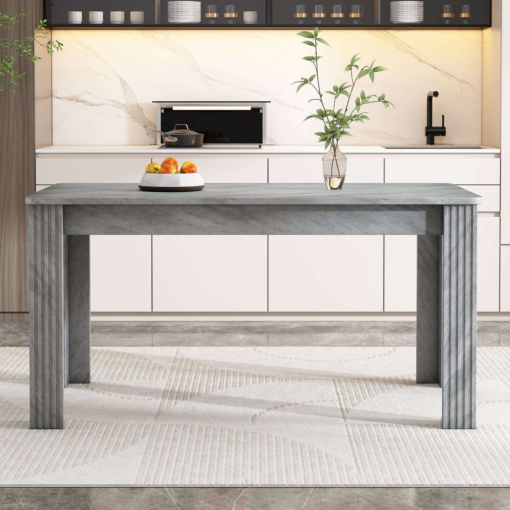 Grey MDF Rectangle Dining Table | 4-Seater | Modern Kitchen & Dining Room | Premium Home Decor | OFIA HOME