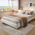 Boucle Upholstered Double Bed — Beige | Premium Home Decor | OFIA HOME