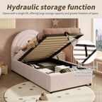 Children's Single Bed | Pink Velvet Upholstered | Slatted Frame & Headboard | 3ft 90x190cm | Premium Home Decor | OFIA HOME