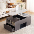 Grey Lift-Up Coffee Table with 2 Drawers – Hidden Storage, 100cm | Premium Home Decor | OFIA HOME