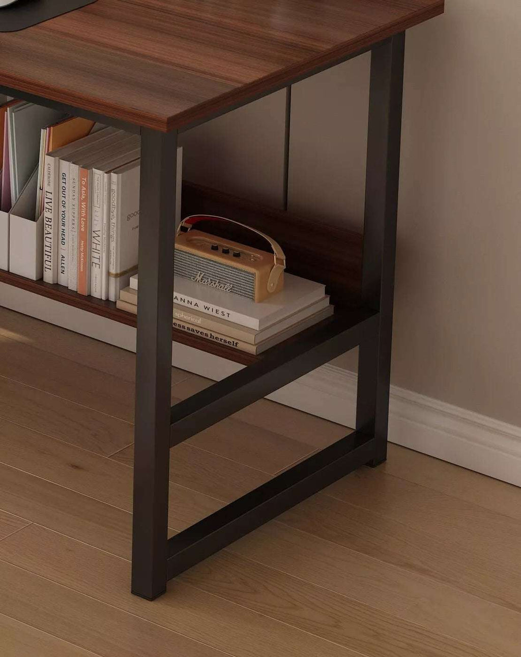 Black Oak Home Office Desk – Minimal Computer Desk 80cm | Premium Home Decor | OFIA HOME