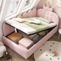 Crown Velvet Daybed with Hydraulic Storage | Single Sofa Bed 3ft 90x190cm | Children & Adults | Premium Home Decor | OFIA HOME