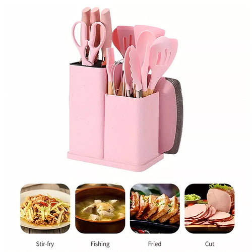 19-Piece Non-Stick Silicone Kitchen Utensil Set – Spatulas, Spoons & Cooking Tools