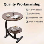 C-Shaped Side Table for Sofa | Living Room & Bedroom End Table | Premium Home Decor | OFIA HOME