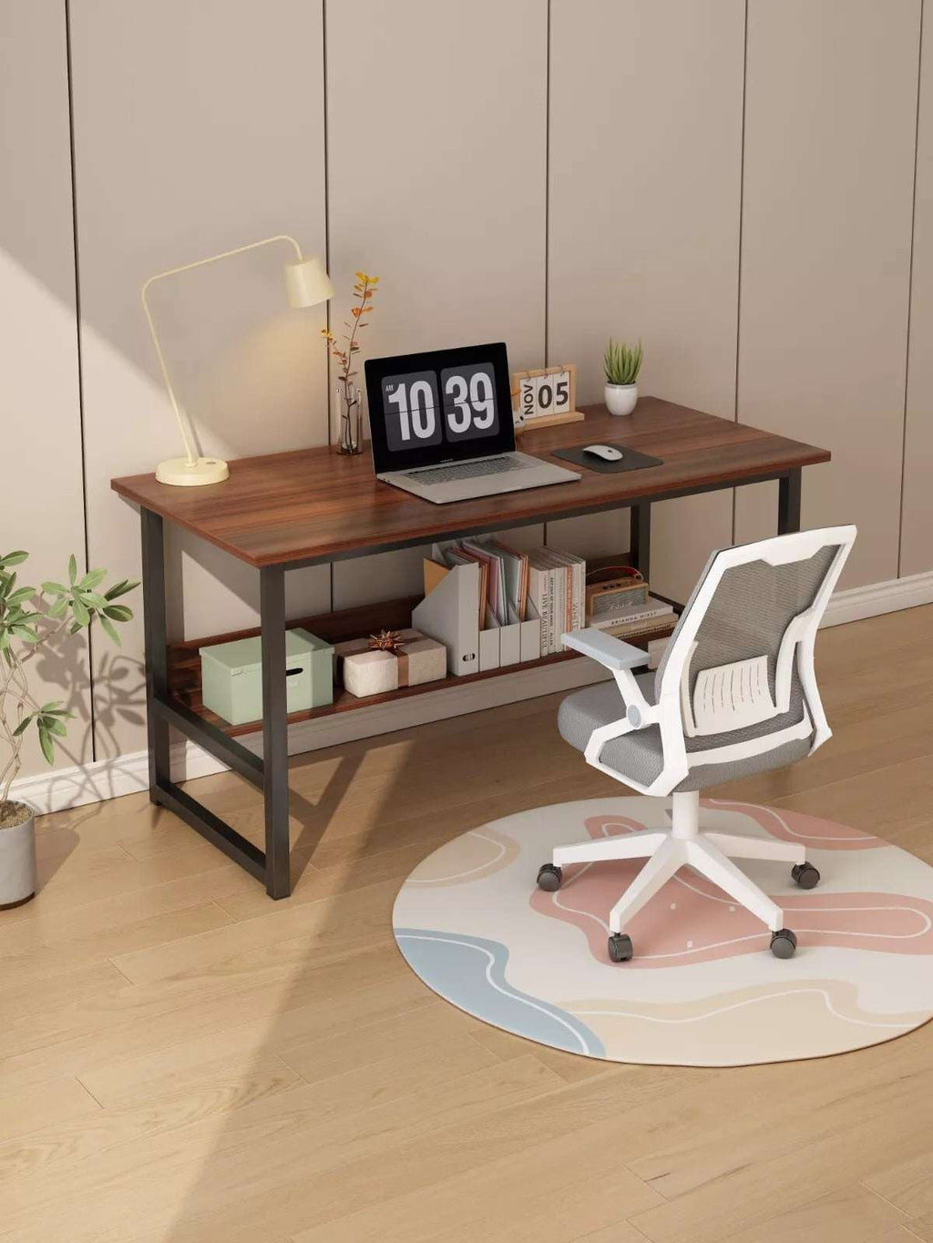 Black Oak Home Office Desk – Minimal Computer Desk 80cm | Premium Home Decor | OFIA HOME