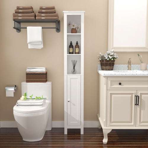Tall Bathroom Storage Cabinet | 170cm | Slim Freestanding Cupboard | Premium Home Decor | OFIA HOME